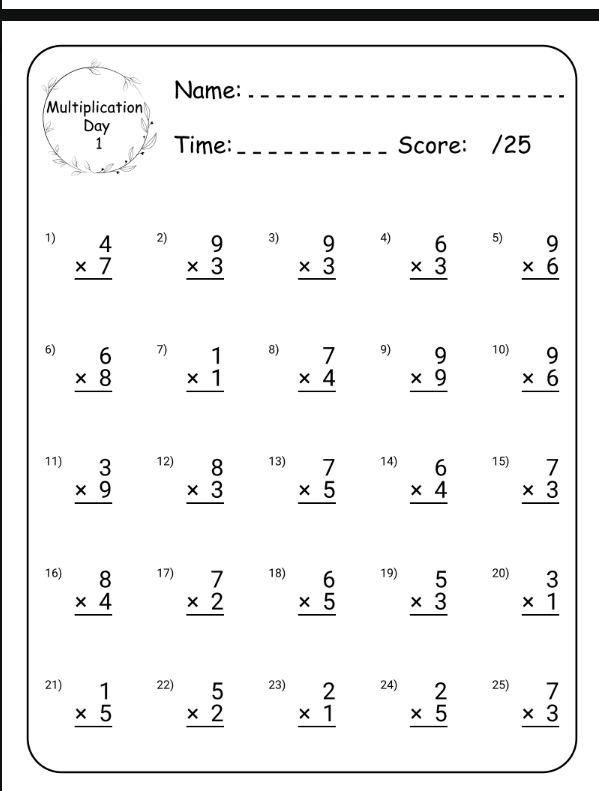 Numbers and counting sample 3